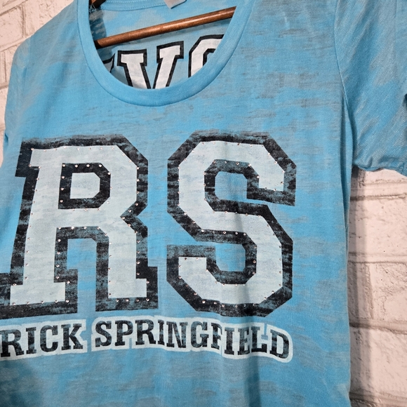 Rick Springfield blue studded tee - Picture 2 of 5